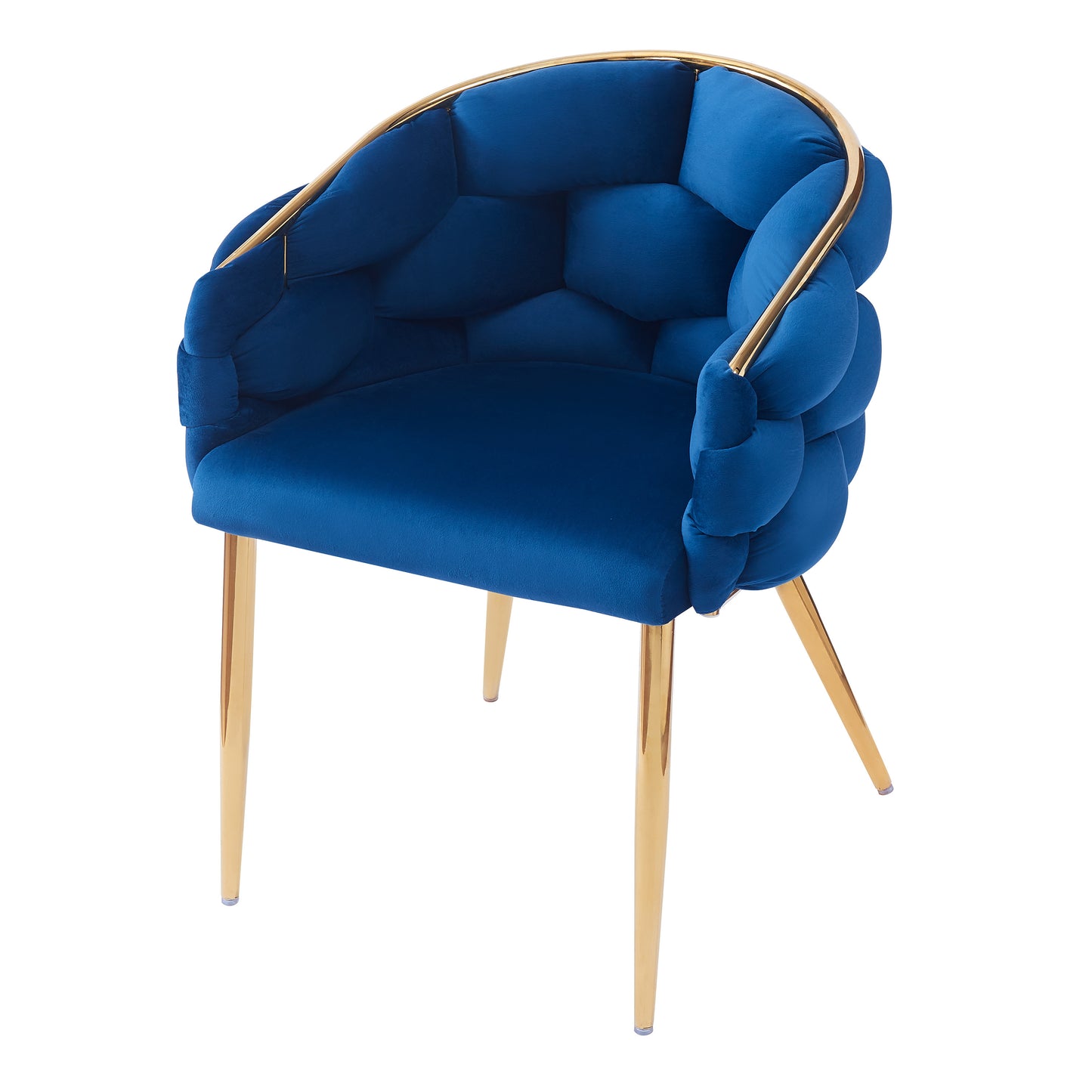 Luxury Handmade Accent Chair with Gold Legs, Modern Velvet Armchair for Living Room and Bedroom