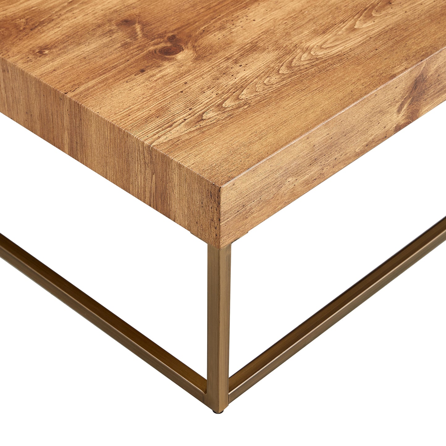 Modern Rectangular Coffee Table Dining Table MDF Top Metal Legs 31.5 Inch Suitable for Restaurants Living Rooms