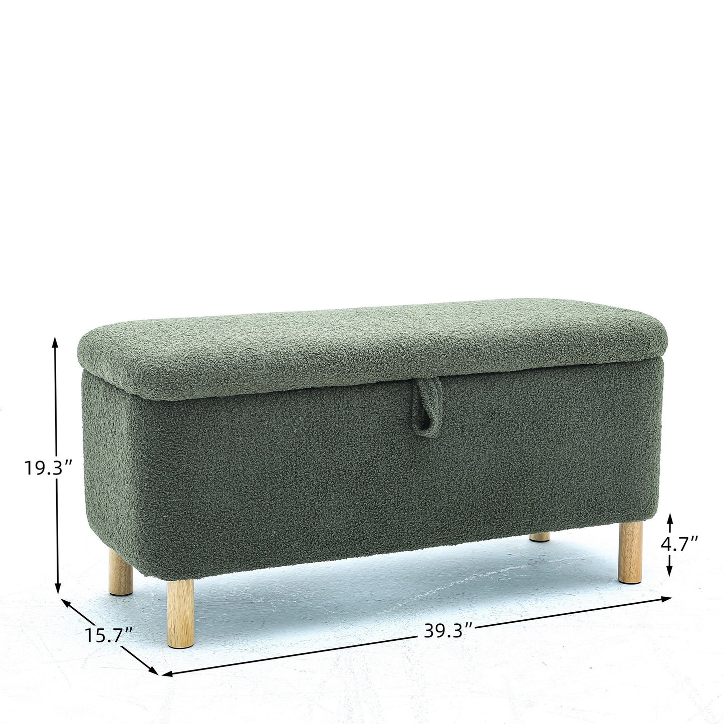 Upholstered Storage Ottoman Entryway Bench Green Modern Design for Living Room Bedroom Organization