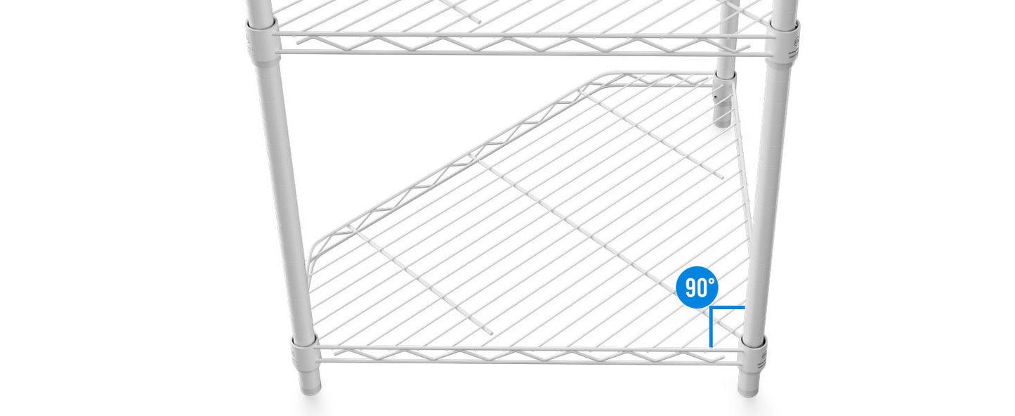 6 Tier Corner Wire Shelf Rack Adjustable Metal Heavy Duty Free Standing Storage Display for Bathroom Living Room Kitchen White