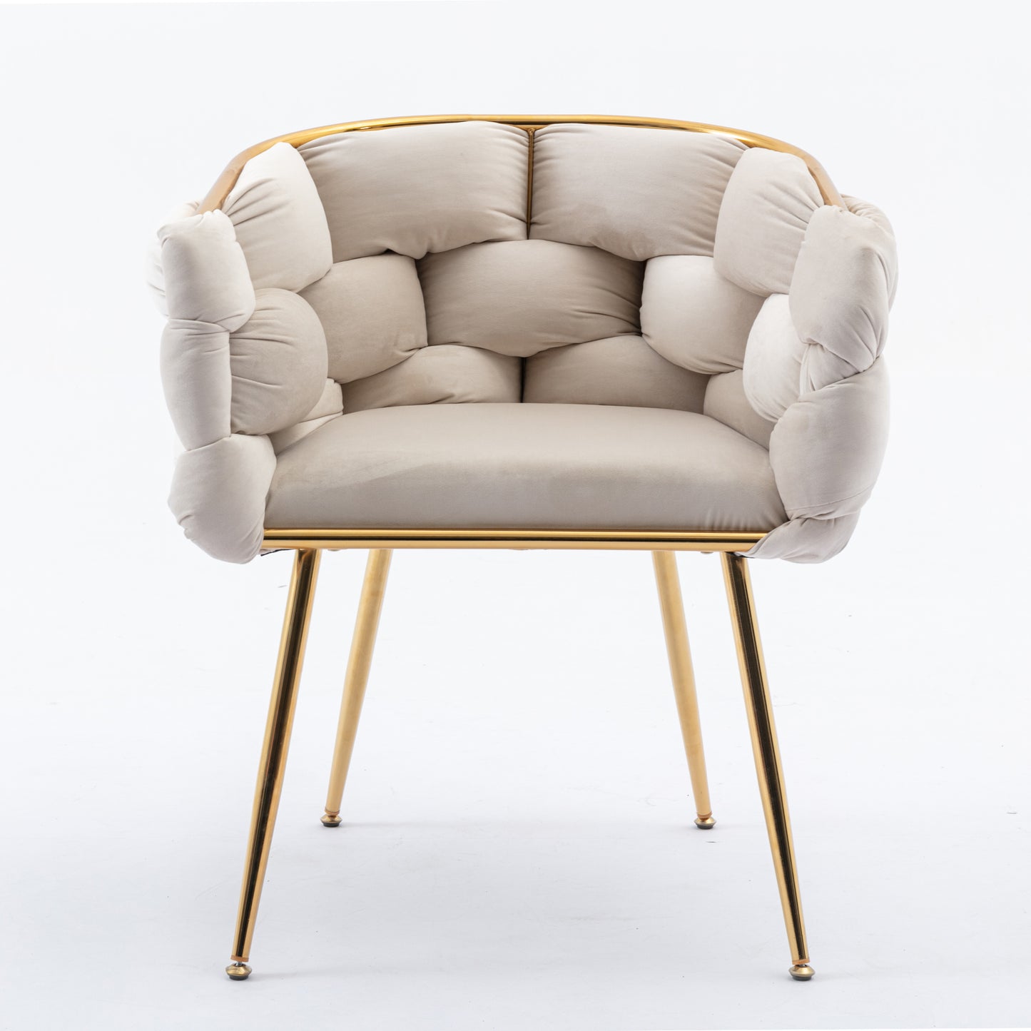 Luxury modern simple leisure velvet single sofa chair bedroom lazy person household dresser stool manicure table back chair beige