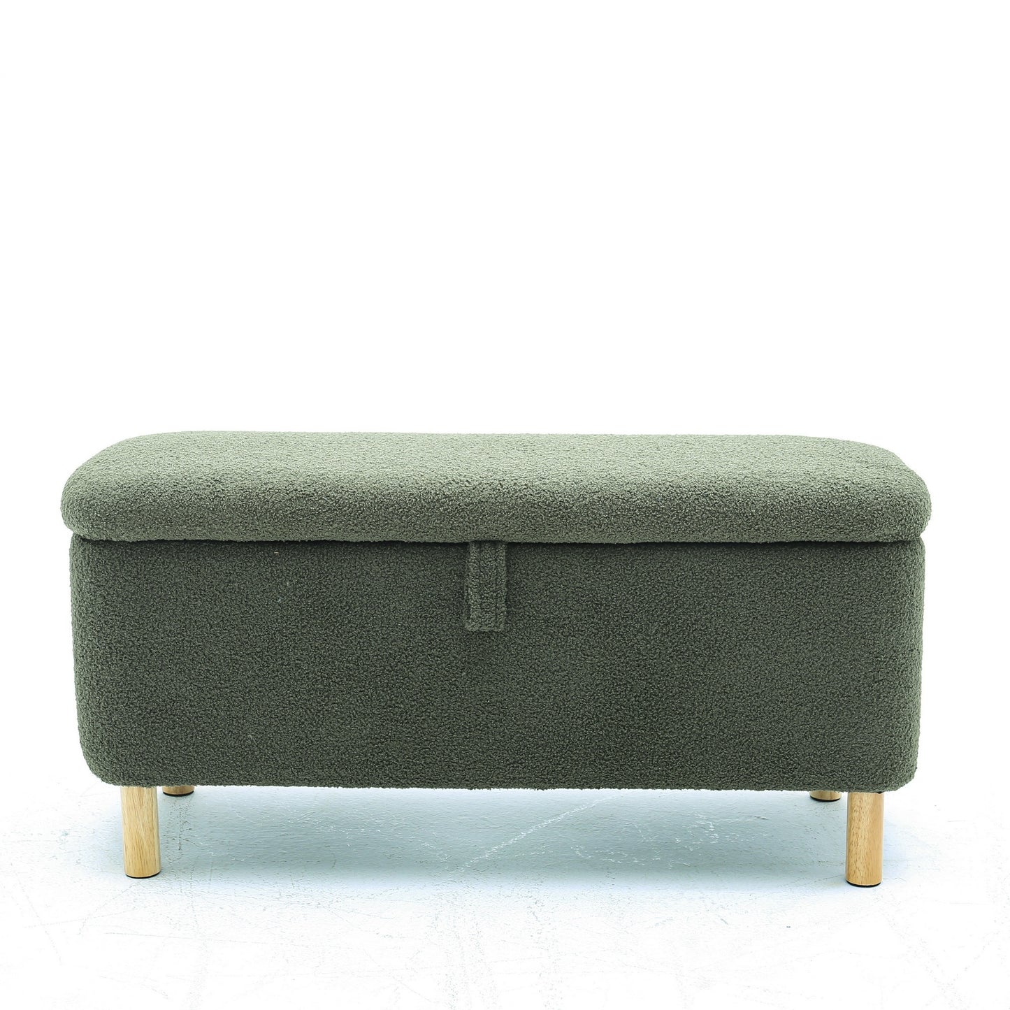 Upholstered Storage Ottoman Entryway Bench Green Modern Design for Living Room Bedroom Organization