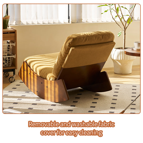 Elegant Upholstered Glider Rocking Chair with Solid Wood Frame for Living Room Nursery and Bedroom Relaxation