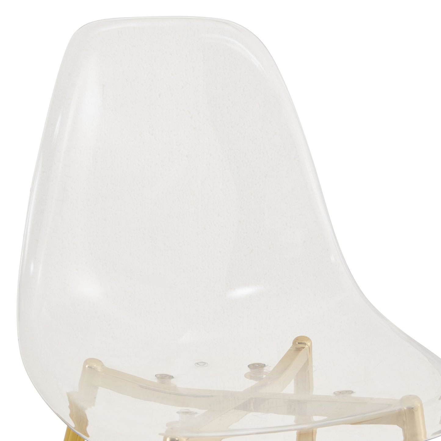 Modern Minimalist Transparent Dining Chair Set with Gold-Plated Metal Legs - Nordic Armless Crystal Makeup Stools 6-Piece TW-1200
