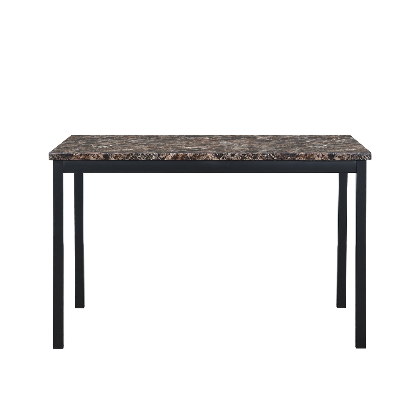 Faux Marble Top Metal Frame Dinette Table for Dining Room Kitchen Modern Design
