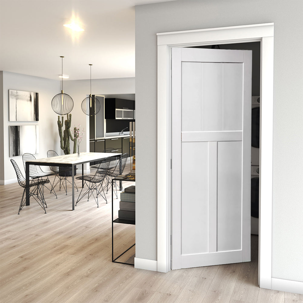 36x84 T Style Real Primed Door Slab Modern Interior Barn Door Waterproof Anti-Deformation Pre-Drilled DIY Panel Door