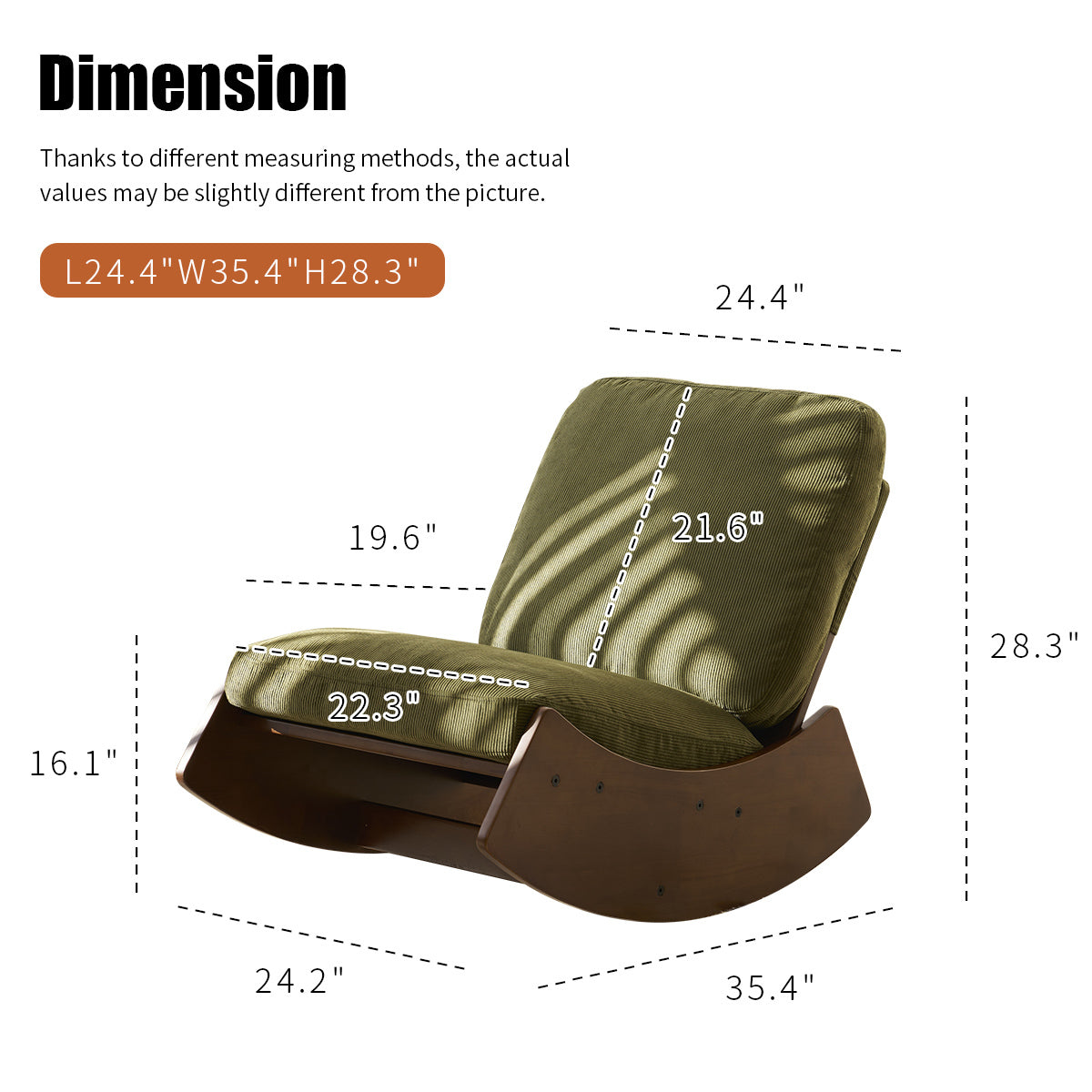 Elegant Upholstered Glider Rocking Chair with Solid Wood Frame for Living Room Nursery and Bedroom Relaxation