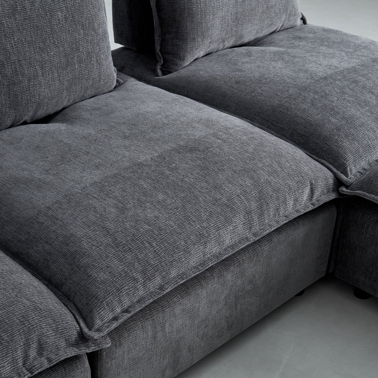 Adjustable Backrest Armless Upholstered Lounge Chair with Removable Pillow for Living Room and Bedroom