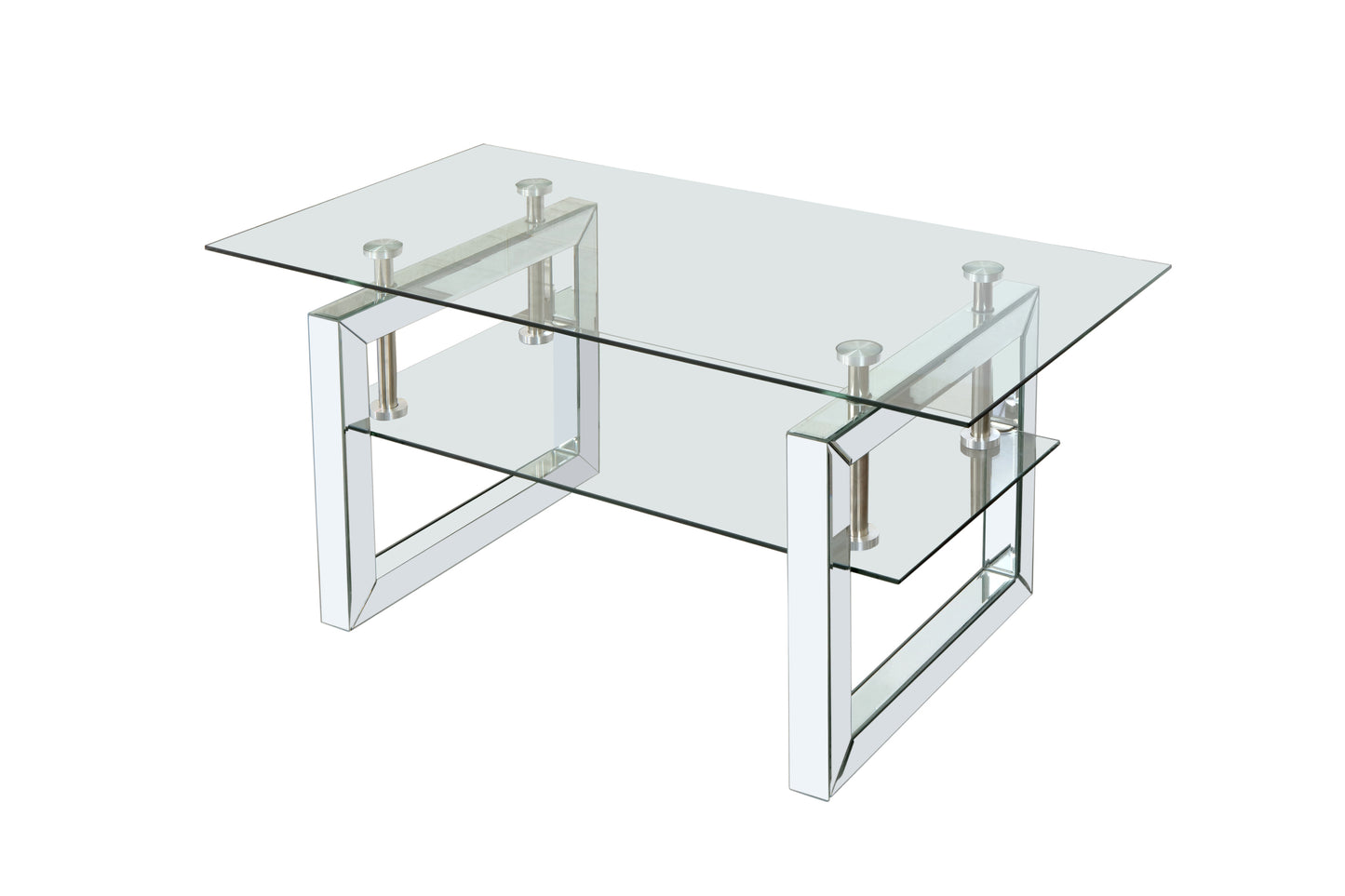 Transparent Tempered Glass Coffee Table 39.4 Inch Modern Design Living Room Furniture Stylish and Durable
