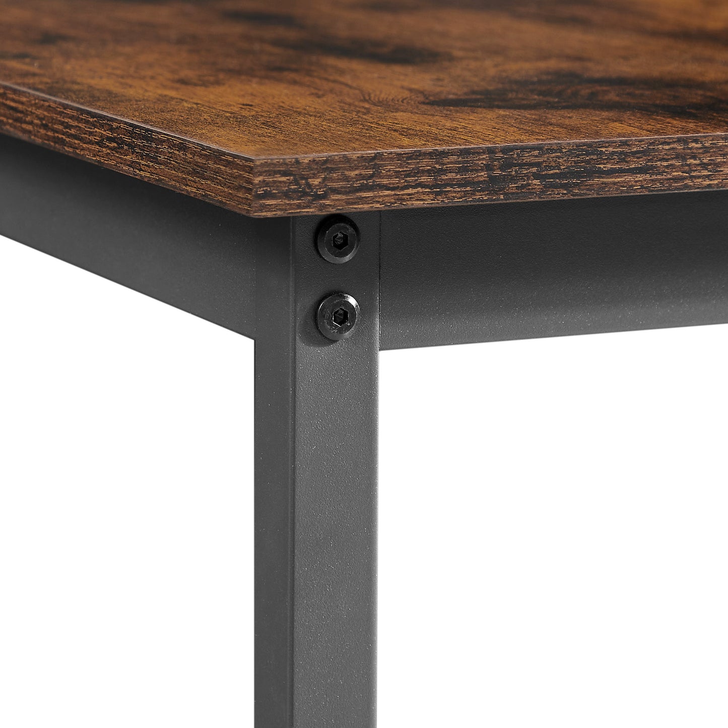 Industrial Square Bar Table Set with 2 Rustic Brown Chairs for Kitchen Living Room Space Saving 23.6x23.6x35.4 Inches