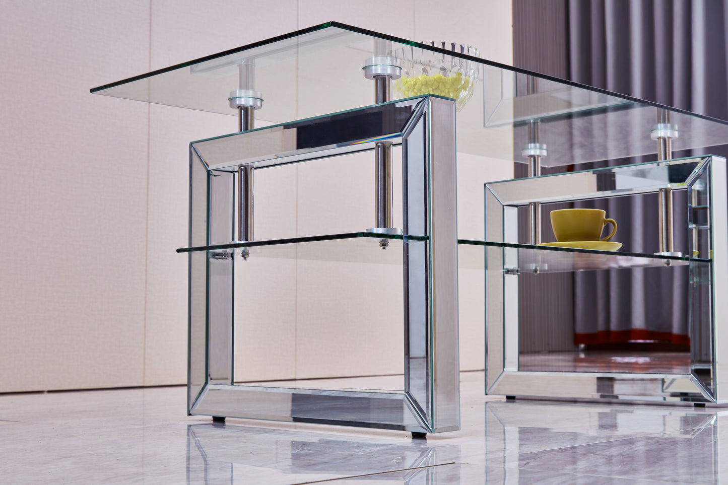 Transparent Tempered Glass Coffee Table 39.4 Inch Modern Design Living Room Furniture Stylish and Durable