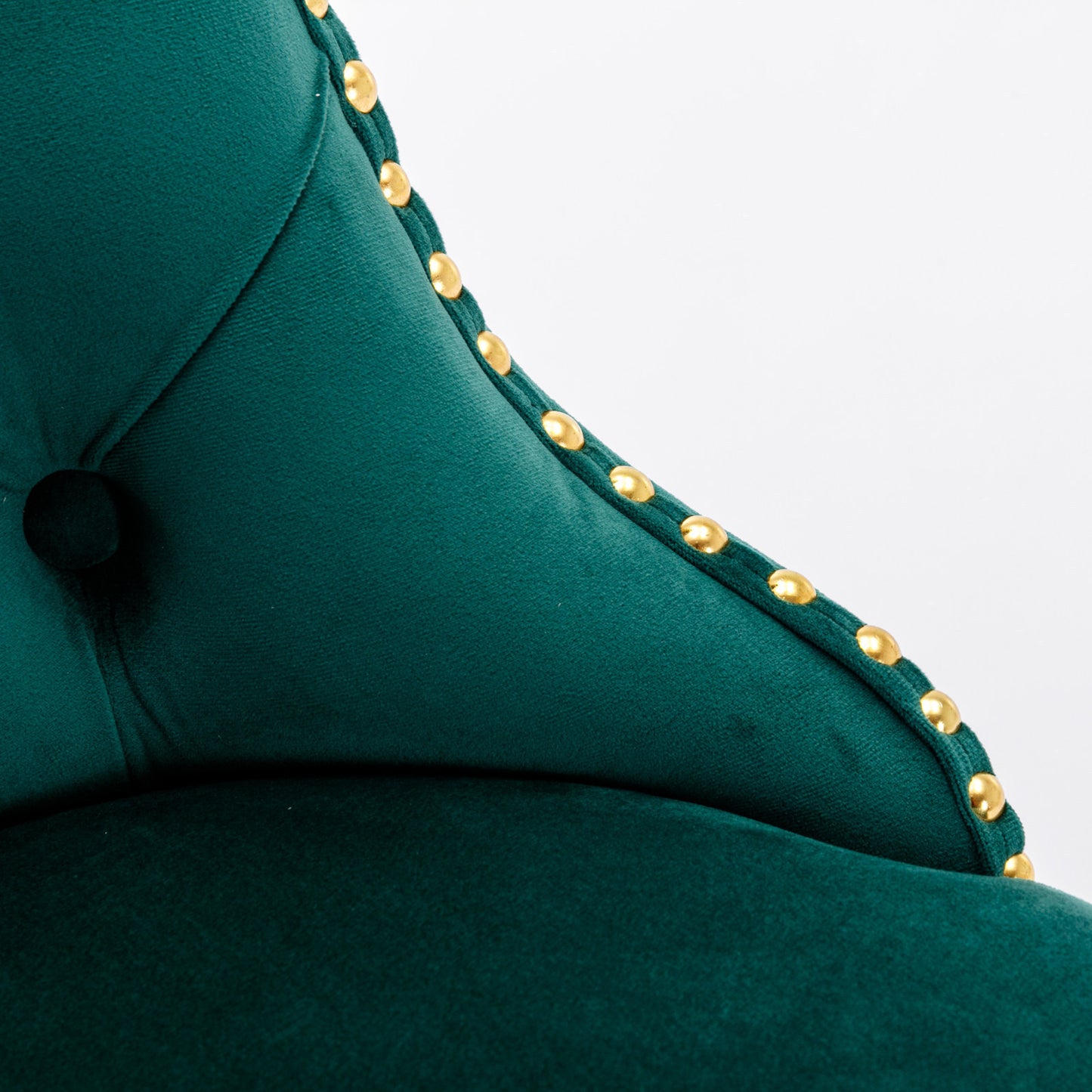 A&A Furniture,Golden Swivel Velvet Barstools Adjusatble Seat Height from 25-33 Inch, Modern Upholstered Bar Stools with Backs Comfortable Tufted for Home Pub and Kitchen Island(Green,Set of 2)