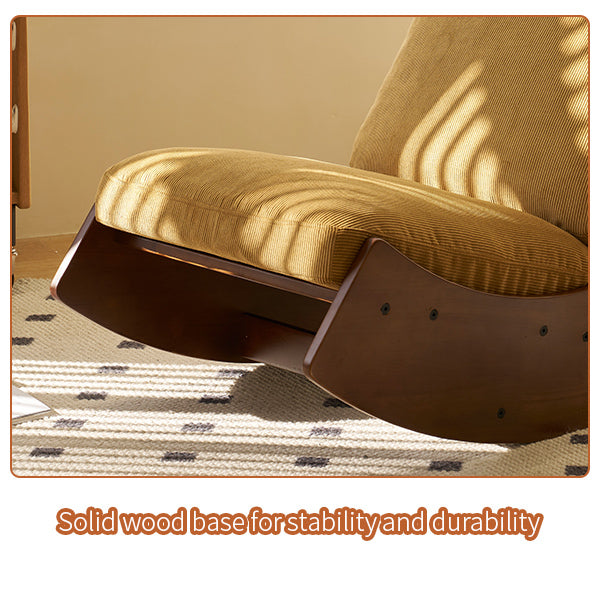 Elegant Upholstered Glider Rocking Chair with Solid Wood Frame for Living Room Nursery and Bedroom Relaxation