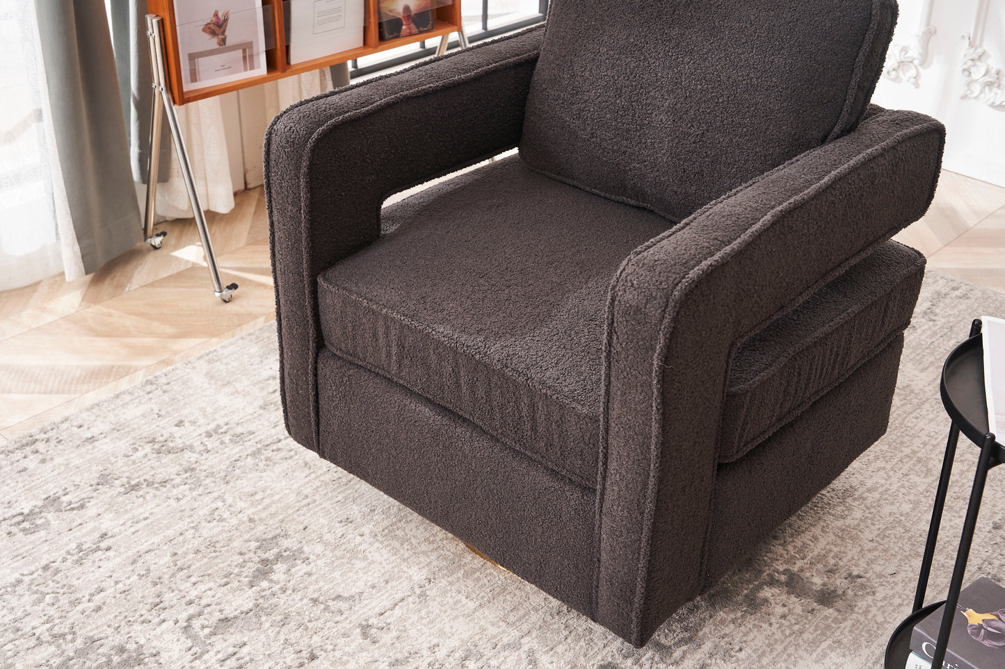 Modern 360 Degree Swivel Barrel Chair for Living Room Accent Small Armchair for Nursery Office Bedroom Hotel