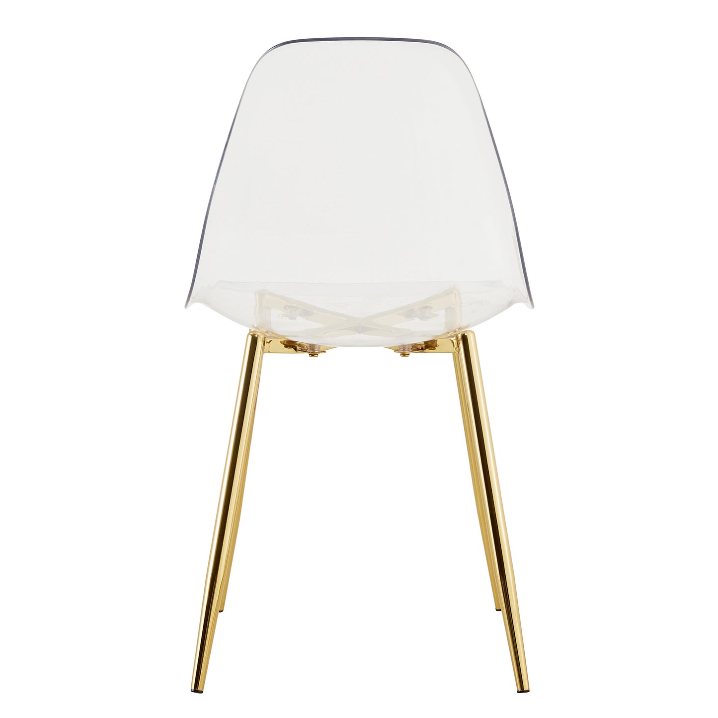 Modern Minimalist Transparent Dining Chair Set with Gold-Plated Metal Legs - Nordic Armless Crystal Makeup Stools 6-Piece TW-1200