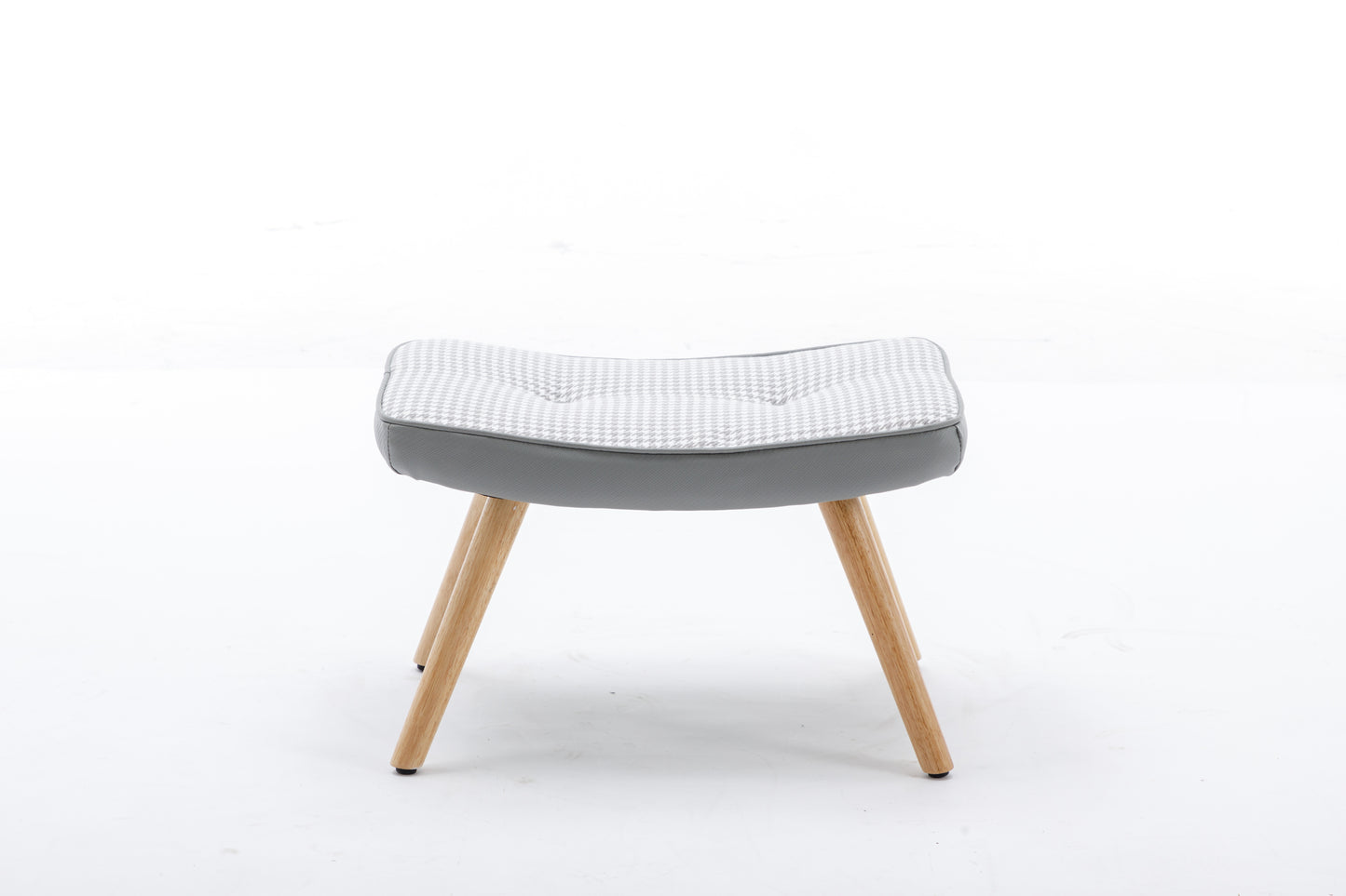 Wooden Step ottoman,Wooden Step Stool for Adults,Square Cushion Foot Stool,Small Stool with Non-Slip Pad,Wood Stool Suitable for Bedroom, Living Room and Kitchen (light grey)