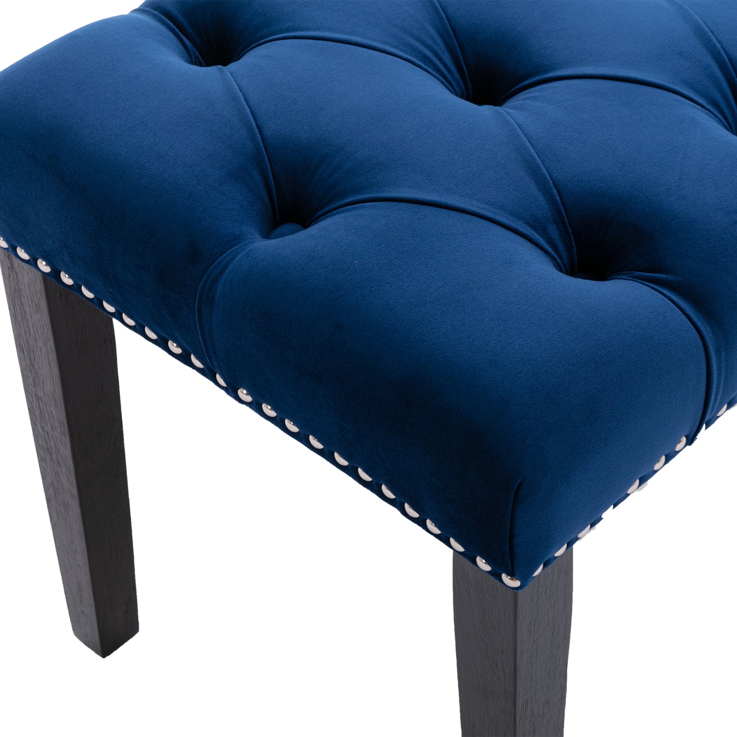 Heng Ming Upholstered Tufted Bench Ottoman , Velvet Dining Bench Bedroom Bench Footrest Stool Accent Bench for Entryway Dining Room Living Room, Blue
