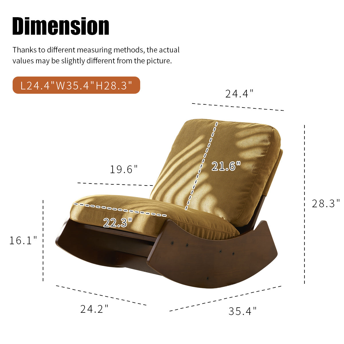 Elegant Upholstered Glider Rocking Chair with Solid Wood Frame for Living Room Nursery and Bedroom Relaxation