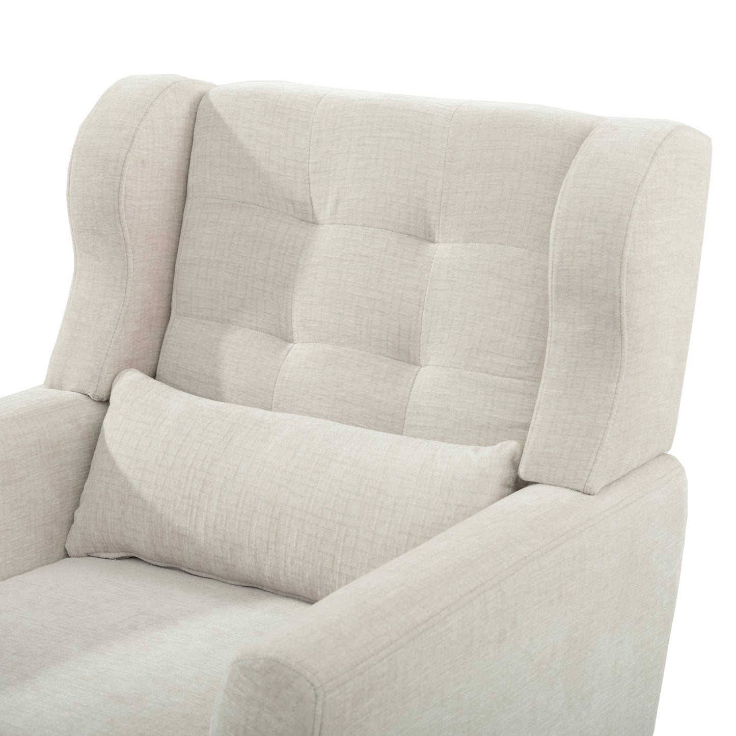 Modern Accent Chair Upholstered Foam Filled Comfy Reading Chair Mid Century Chenille Fabric Lounge Armchair for Living Room Bedroom Beige