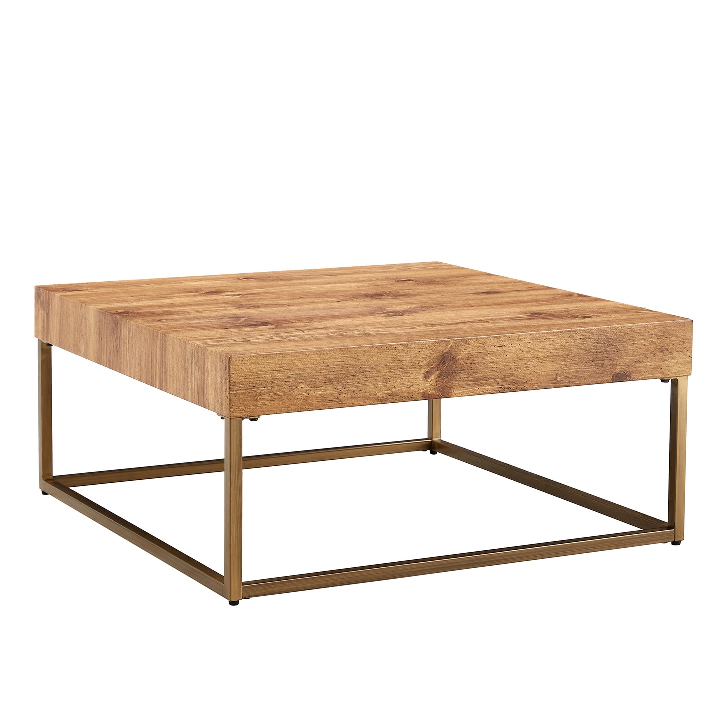 Modern Rectangular Coffee Table Dining Table MDF Top Metal Legs 31.5 Inch Suitable for Restaurants Living Rooms