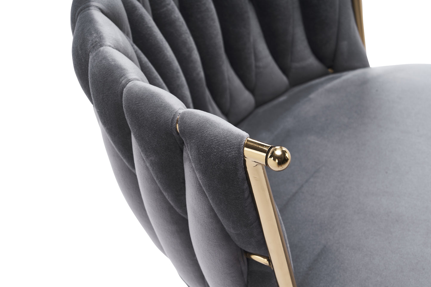 Ergonomic Dark Grey Upholstered Office Desk Chair with Adjustable Swivel Wheels for Home and Study