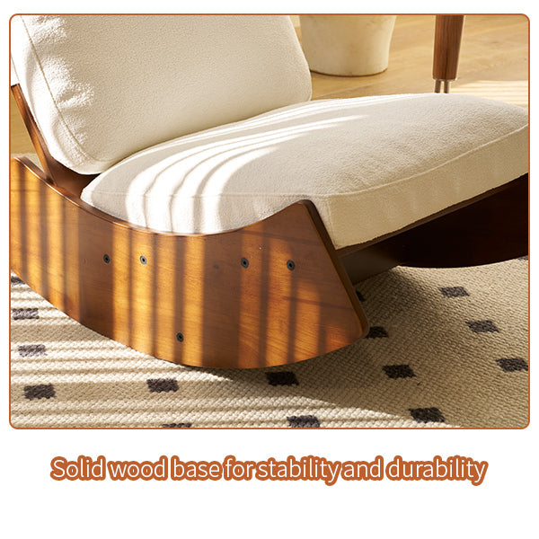 Elegant Upholstered Glider Rocking Chair with Solid Wood Frame for Living Room Nursery and Bedroom Relaxation