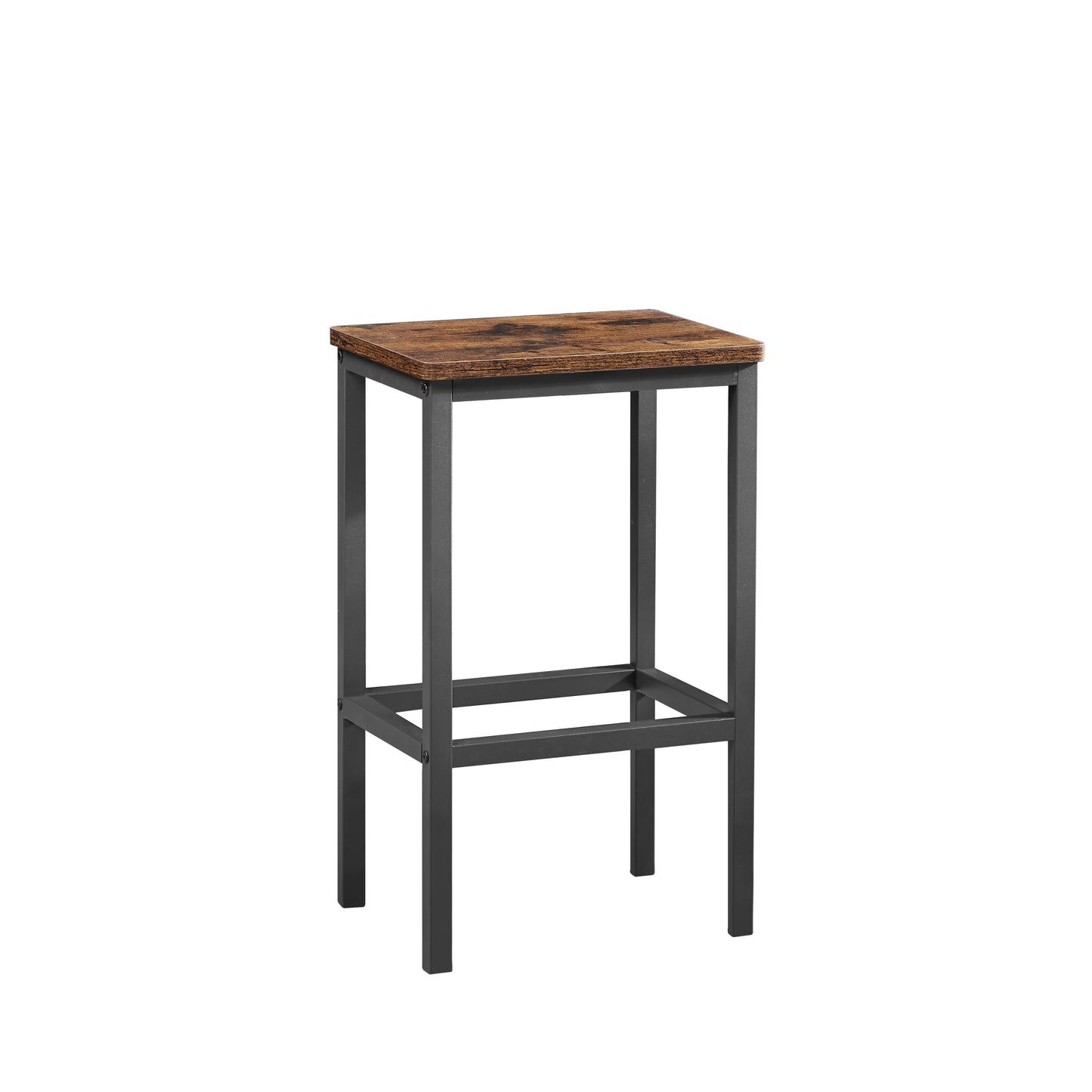Industrial Square Bar Table Set with 2 Rustic Brown Chairs for Kitchen Living Room Space Saving 23.6x23.6x35.4 Inches