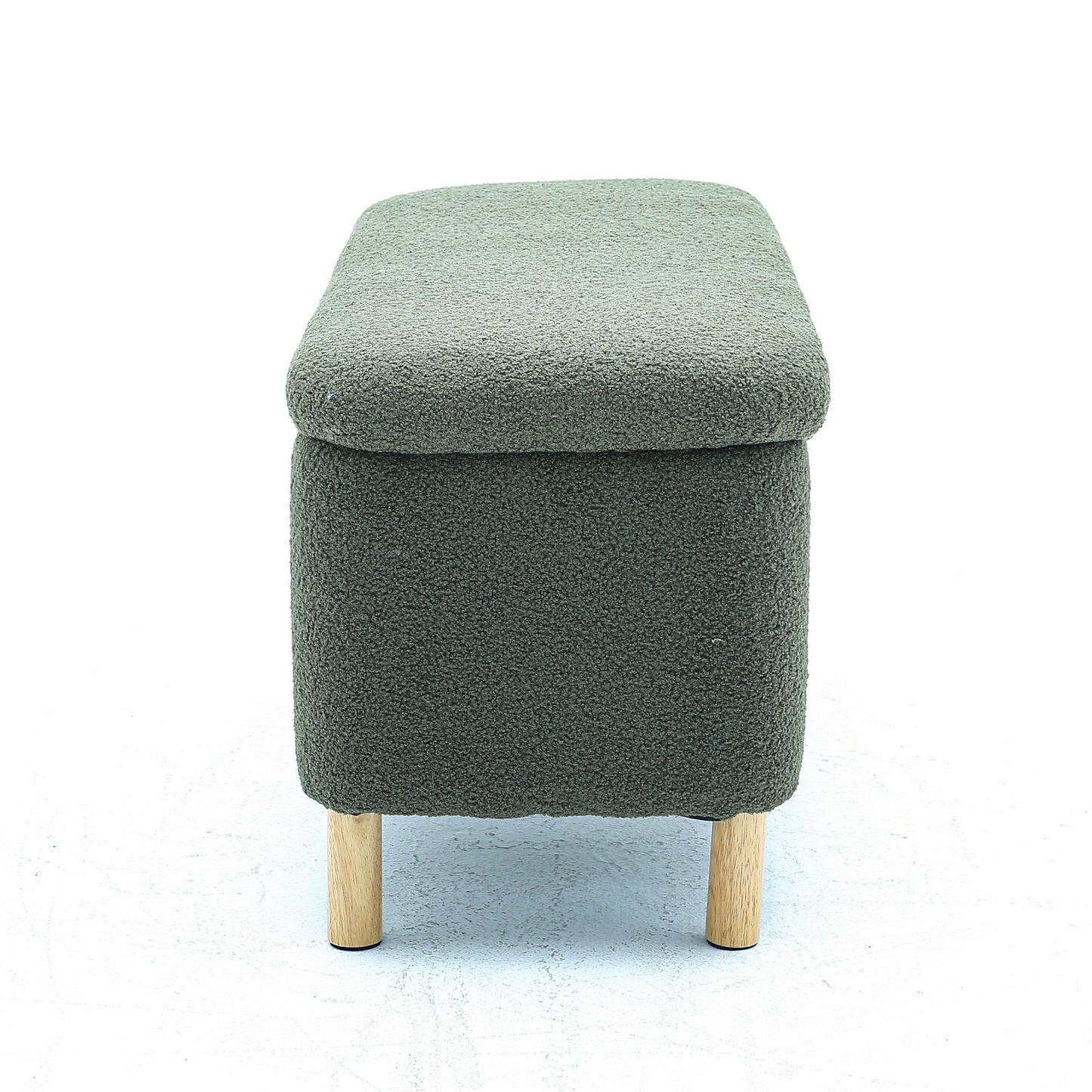 Upholstered Storage Ottoman Entryway Bench Green Modern Design for Living Room Bedroom Organization