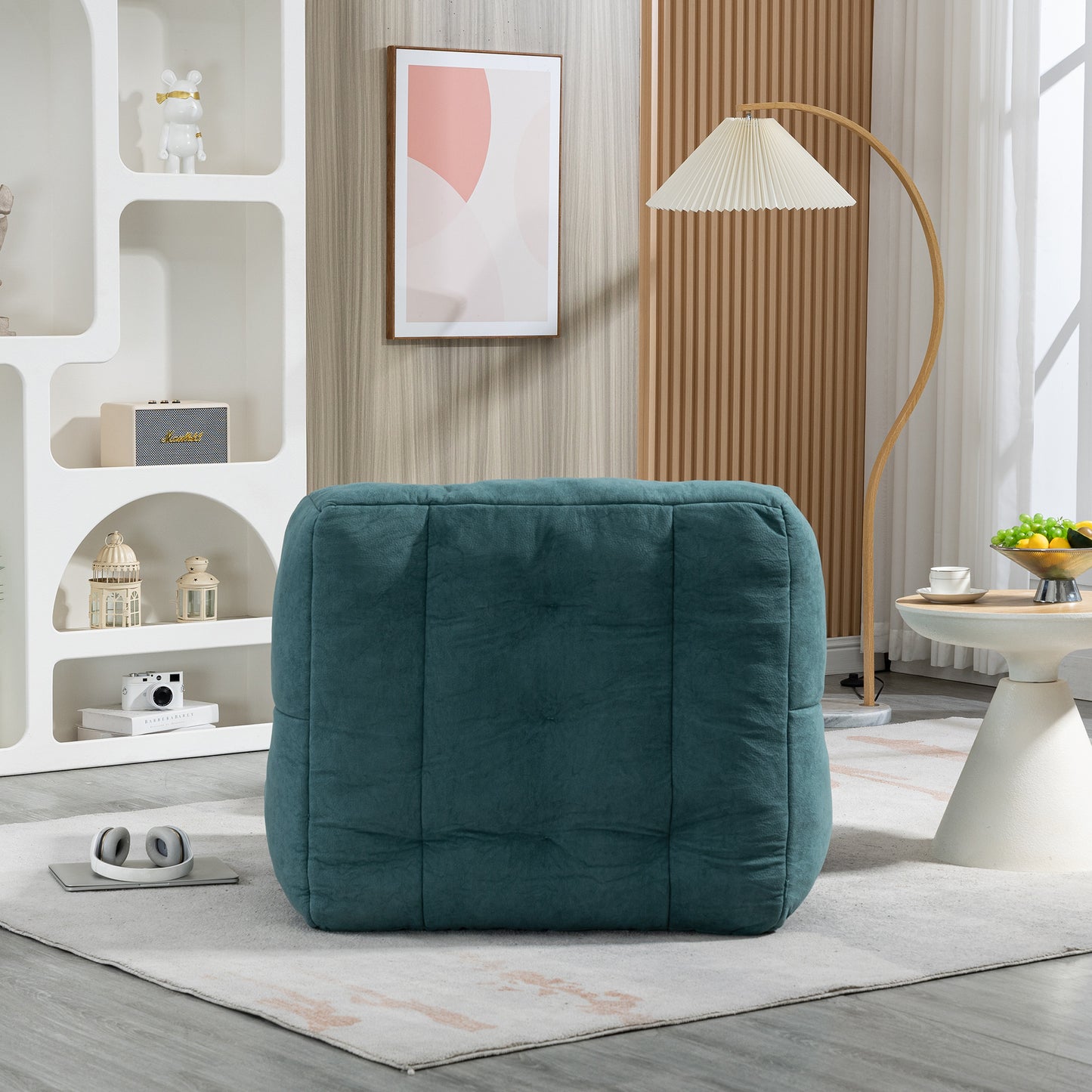 Memory Foam Bean Bag Chair with Ottoman for Adults and Kids, Soft Modern Sofa for Living Room and Bedroom