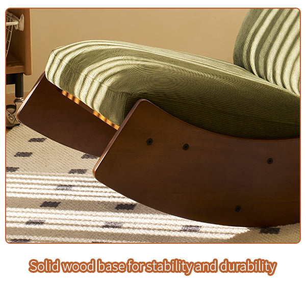 Elegant Upholstered Glider Rocking Chair with Solid Wood Frame for Living Room Nursery and Bedroom Relaxation