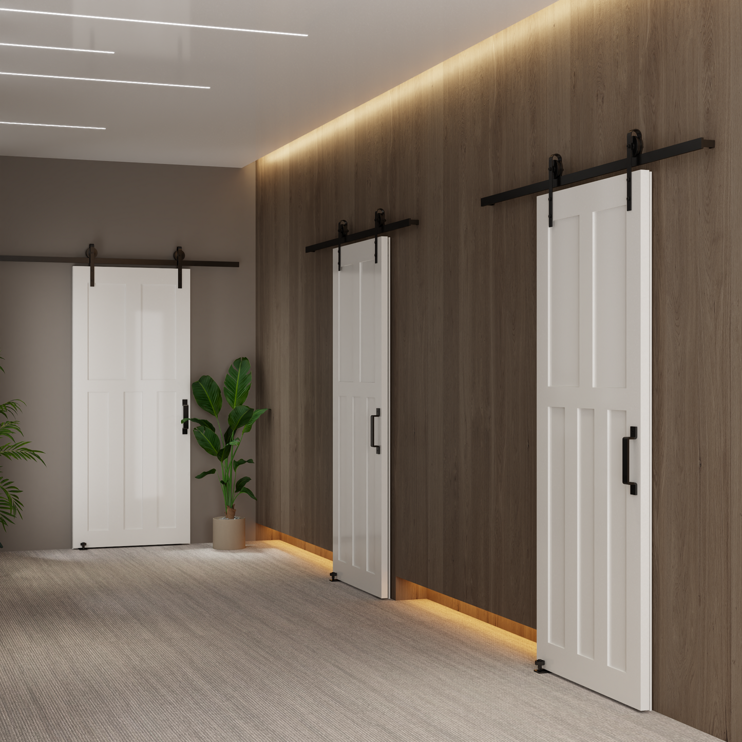 36x84 T Style Real Primed Door Slab Modern Interior Barn Door Waterproof Anti-Deformation Pre-Drilled DIY Panel Door