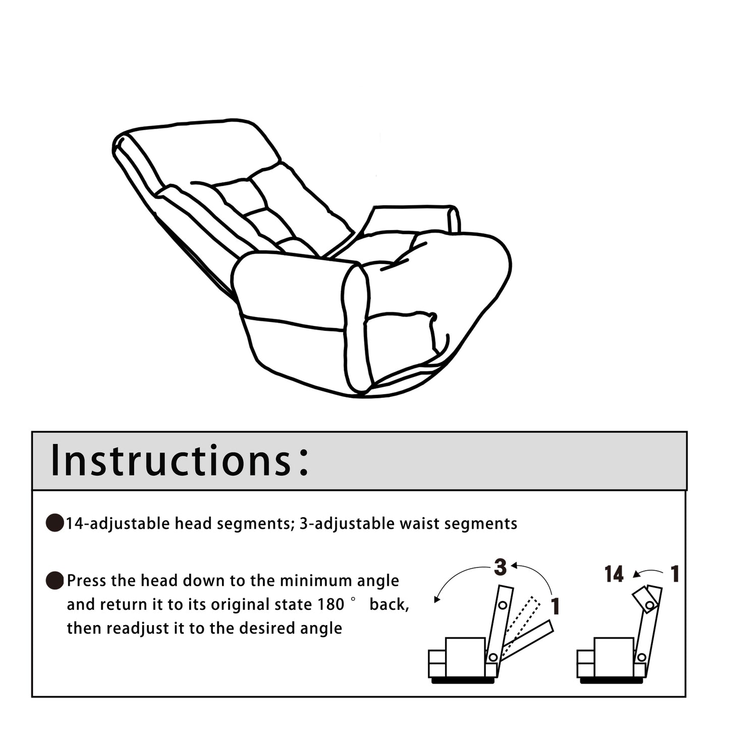 Adjustable Game Chair & Lounge Chair for Living Room, 360° Rotatable Sofa Seat, Comfortable Leisure Deck Chair