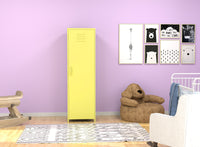 Yellow Steel Storage Cabinet with Single Door for Home Office Organization