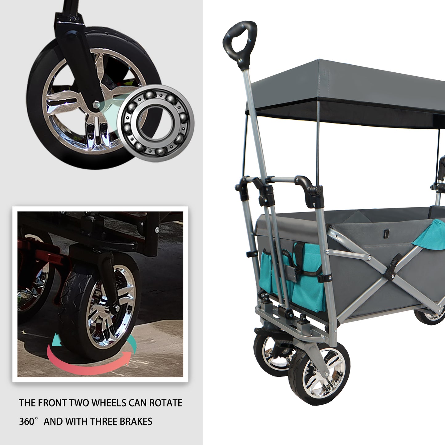 Utility Folding Wagon with Removable Canopy