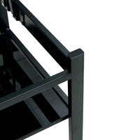Modern Glass Lift Top Coffee Table with 2-Layer Design for Living Room Black Tempered Glass