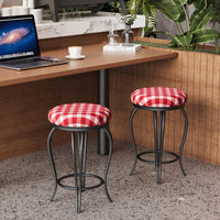 Set of 2 Counter Height Bar Stools 25.5 Inch Industrial Style Chairs with Footrest for Kitchen Dining Indoor Use