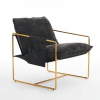 Dual Armchair Set in One Box Upholstered Hanging Chairs with Arm Pockets Metal Frame Dark Gray Crushed Foam Cushions for Living Room Bedroom