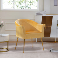 Velvet Accent Chair with Wood Frame Modern Armchair Club Chair Gold Metal Legs for Living Room Bedroom Office