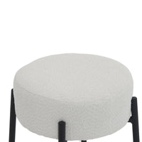 Set of 2 24 Inch Tall Round Upholstered Bar Stools for Kitchen and Coffee Shops Contemporary Design