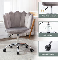 Product Name: Velvet Home Office Chair with Silver Base