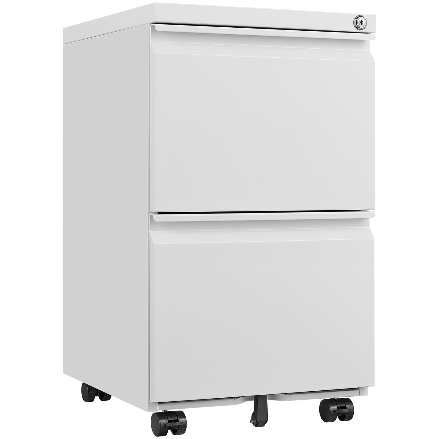 Secure Rolling Metal File Cabinet for Home Office Fits Letter Legal A4 Size Mobile Storage Assembly Required