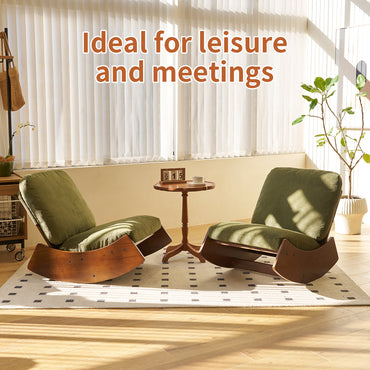Elegant Upholstered Glider Rocking Chair with Solid Wood Frame for Living Room Nursery and Bedroom Relaxation