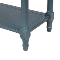 Traditional Console Table with Two Drawers and Bottom Shelf in Navy Finish