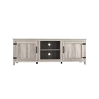 TV Stand Storage Media Console Entertainment Center with Two Doors in Grey Walnut Finish