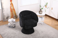 Stylish Swivel Accent Armchair With Round Barrel Design, Cozy Fabric Seating For Living Room Or Bedroom - Beige