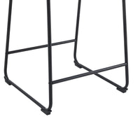 Vintage 24-Inch Armless Industrial Faux Leather Counter Stool Set of 2 Cream Black Metal Legs Footrest for Kitchen Cafe Bar
