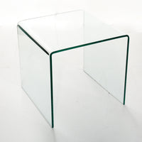 Small Clear Glass Side Table Tempered Glass End Table Modern Coffee Table for Living Room Bedroom