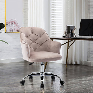 Modern Velvet Swivel Shell Chair for Living Room and Office Grey Leisure Armchair