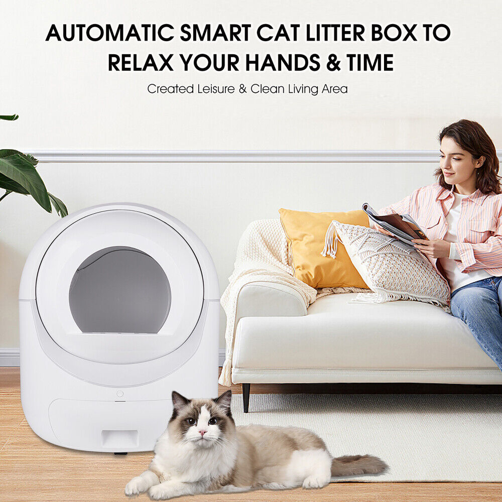 Large Automatic Smart Cat Litter Box Self-Cleaning Robot Odor Removal WiFi APP