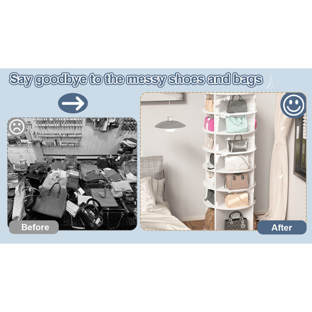 Rotating Shoe Rack Tower, 7-Tier Spinning Shoe Rack, 360° Revolve Shoe Organizer